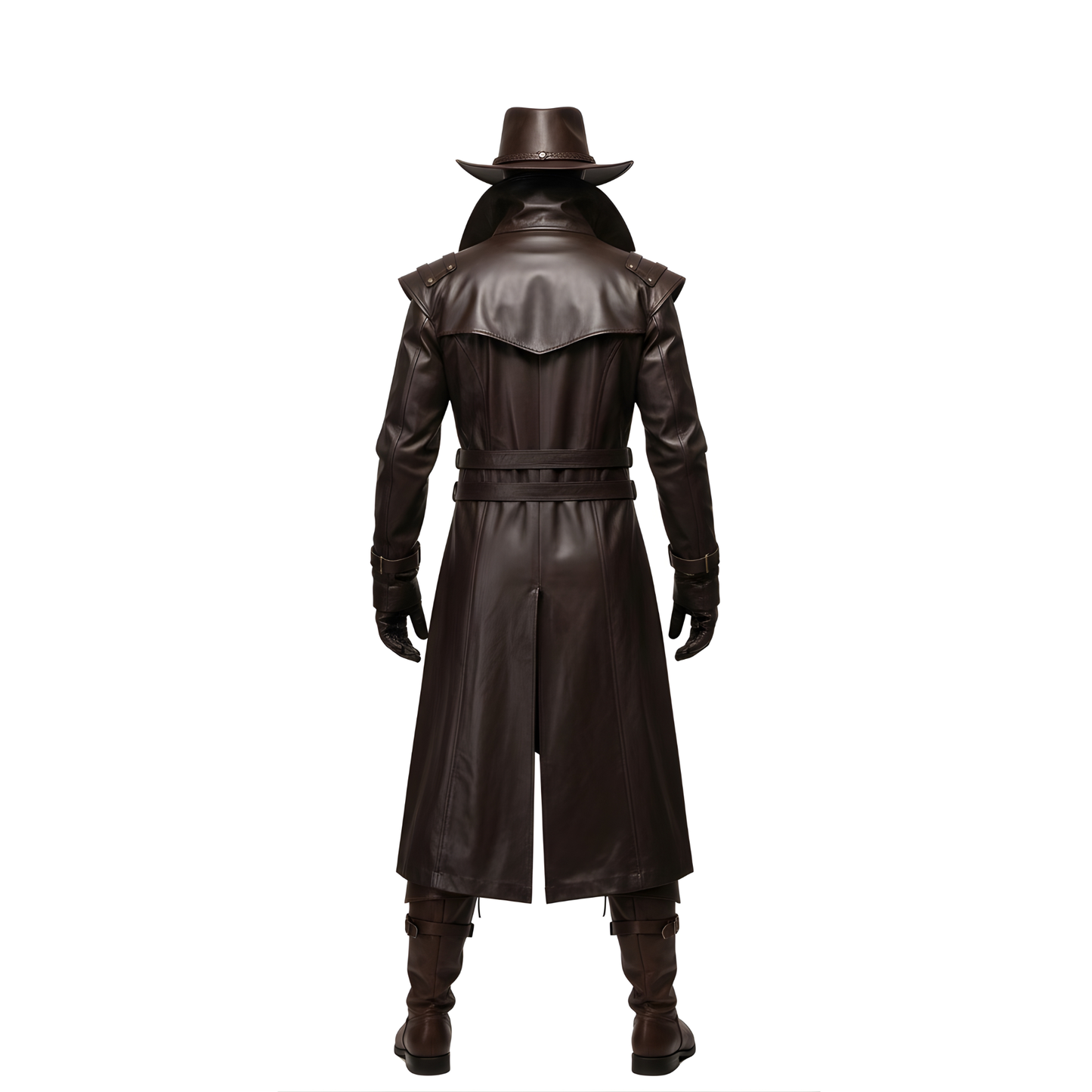 Steampunk Leather Trench Coat Costume: Gothic Hunter Outfit – Dark Fantasy LARP & Cosplay Wear