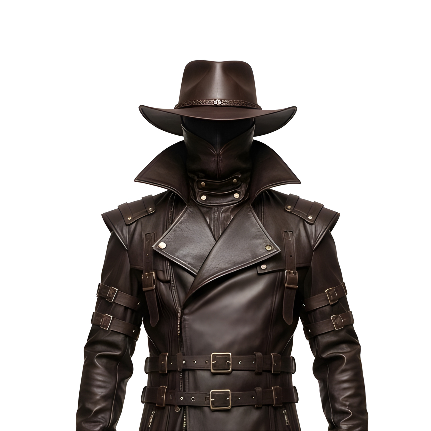 Steampunk Leather Trench Coat Costume: Gothic Hunter Outfit – Dark Fantasy LARP & Cosplay Wear