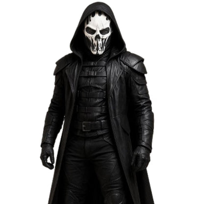 The Black Reaper – Gothic Leather Costume with Mask & Boots – Grim Reaper Cosplay Set – Few Sets Available