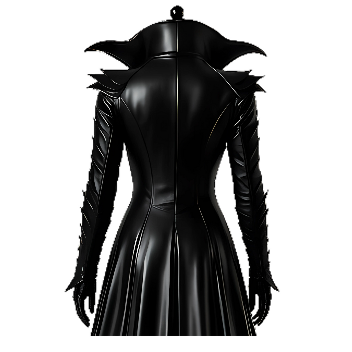 Vampire Queen Leather Coat Set - Gothic High Collar Trench Coat with Red Vest - Halloween Cosplay Costume - Dark Fantasy LARP Outfit