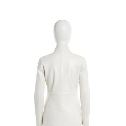 Women's Leather Suit – Asymmetrical Jacket & Slim Pants, Avant Garde Fashion